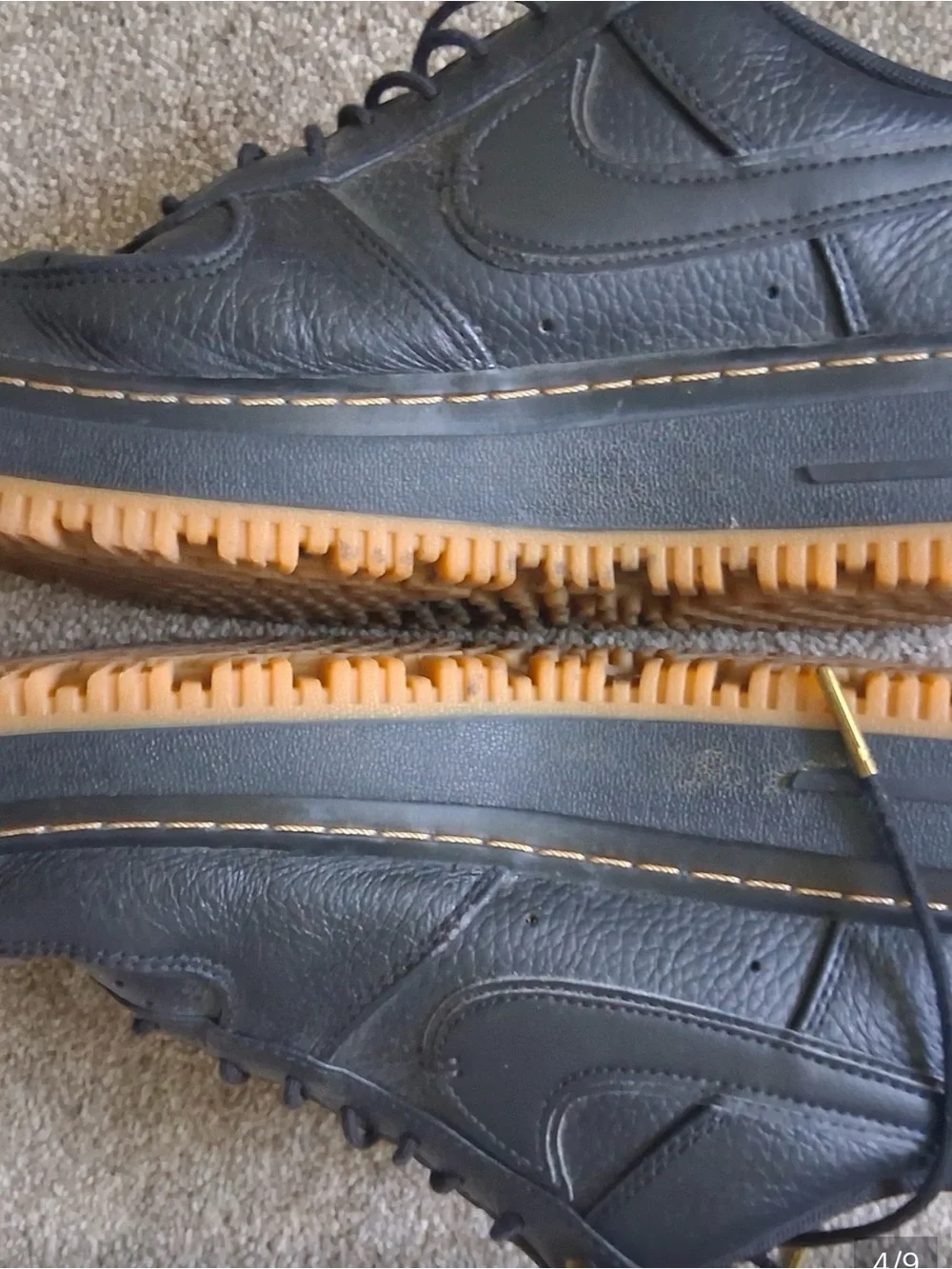 Nike Men's Black Leather Sneakers with Gum Sole Make Offer!!!!!